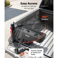 VEVOR Truck Bed Storage Box, 6.6 Gal/25 L Waterproof ABS Wheel Well Tool Box with Anti-Theft Combination Lock, Compatible with 2002-2018 Dodge Ram 1500 2500 3500, Driver Side Left (Drilling Required)