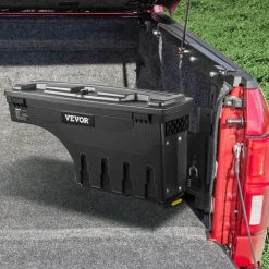 VEVOR Truck Bed Storage Box, Lockable Lid, Waterproof ABS Wheel Well Tool Box 6.6 Gal/20 L, Compatible with Chevrolet Silverado 1500 GMC Sierra 1500 2019-2020, Driver Side, Black
