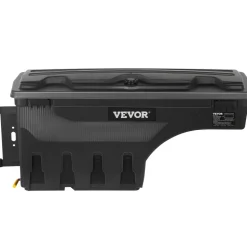 VEVOR Truck Bed Storage Box, Lockable Lid, Waterproof ABS Wheel Well Tool Box 6.6 Gal/20 L with Password Padlock, Compatible with Tundra 2007-2021, Driver Side, Black