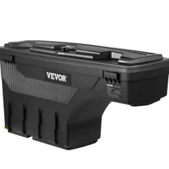 VEVOR Truck Bed Storage Box, Lockable Lid, Waterproof ABS Wheel Well Tool Box 6.6 Gal/20 L with Password Padlock, Compatible with Tundra 2007-2021, Driver Side, Black