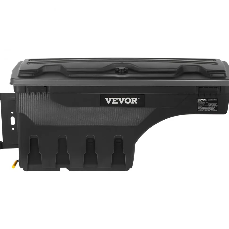 VEVOR Truck Bed Storage Box, Lockable with Password Padlock, 6.6 Gal/25 L ABS Wheel Well Tool Box, Waterproof and Durable, Compatible with Ford F-150 2015-2021, Drivers Side (Left)