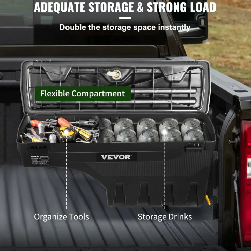 VEVOR Truck Bed Storage Tool Box 2019-20 Chevrolet Silverado 1500 Left+Right