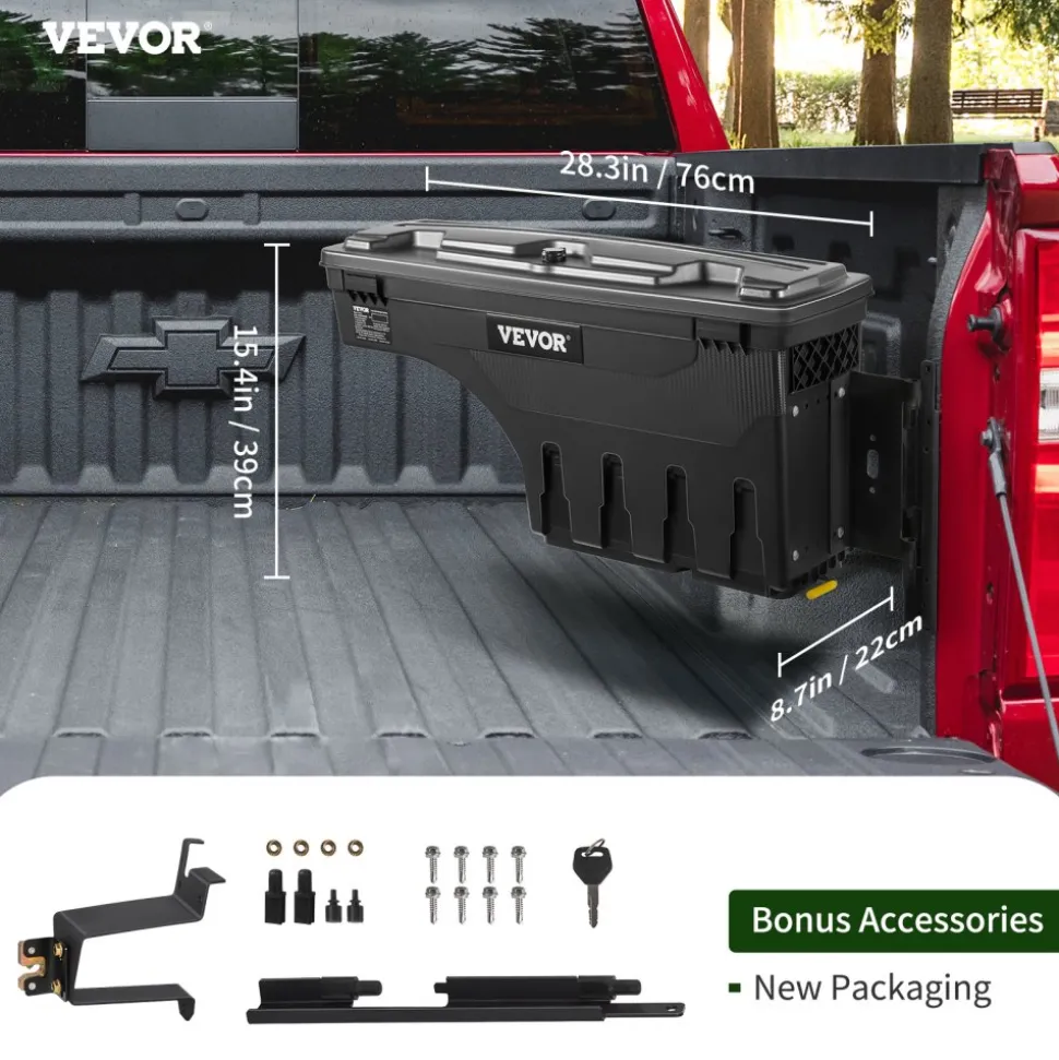 VEVOR Truck Bed Storage Tool Box 2019-20 Chevrolet Silverado 1500 Left+Right