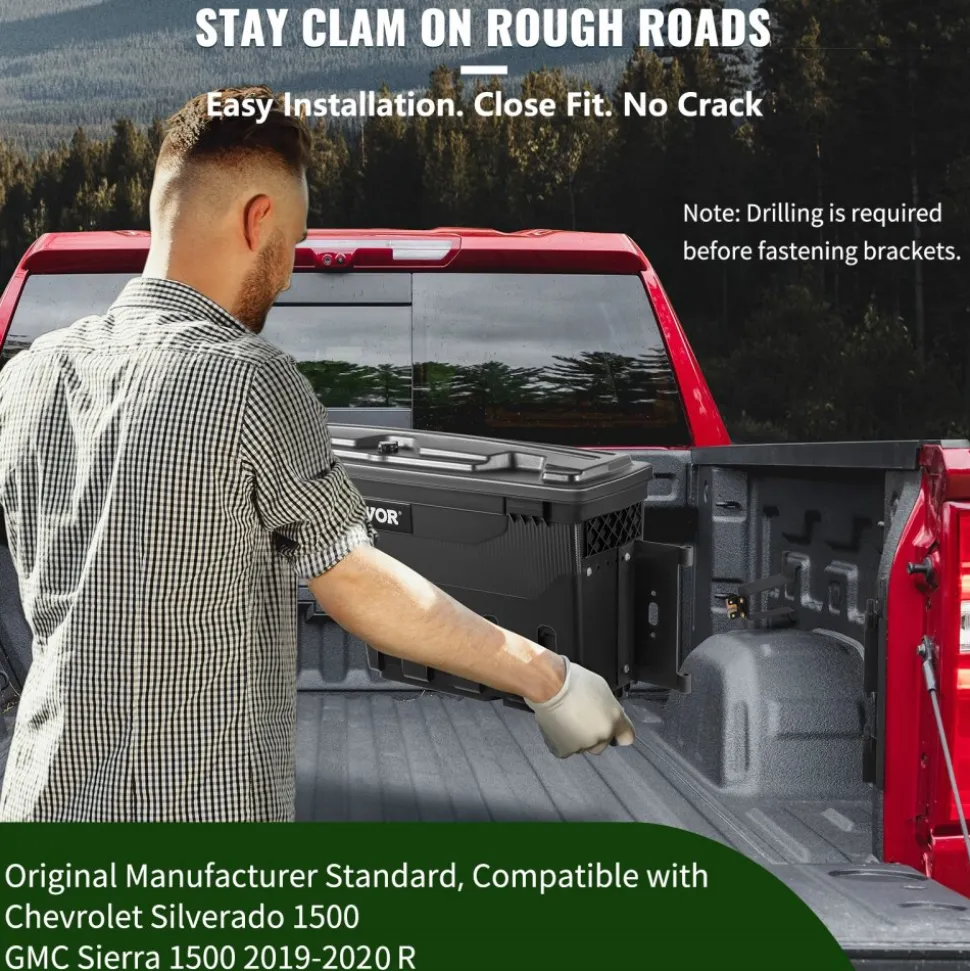 VEVOR Truck Bed Storage Tool Box 2019-20 Chevrolet Silverado 1500 Left+Right