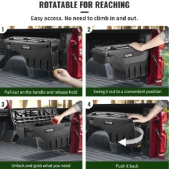 VEVOR Truck Bed Storage Tool Box 2019-20 Chevrolet Silverado 1500 Left+Right