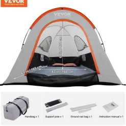 VEVOR Truck Bed Tent, 5.5'-6' Pickup Truck Tent with Rain Layer and Carry Bag, Waterproof PU2000mm Double Layer Truck Tent for Camping, Accommodate 2-3 Person, for Camping Traveling Outdoor Activities
