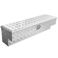 VEVOR Truck Bed Tool Box, Heavy Duty Aluminum Tool Box with Diamond Plate, Storage Toolbox Chest Organizer Supports up to 220 lbs, Ideal for Pickup, Truck Bed, RV, Trailer, 30.3 x 24 x 9 in, Silver