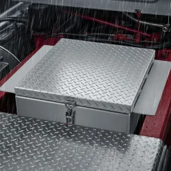 VEVOR Truck Bed Tool Box, Heavy Duty Aluminum Tool Box with Diamond Plate, Storage Toolbox Chest Organizer Supports up to 220 lbs, Ideal for Pickup, Truck Bed, RV, Trailer, 30.3 x 24 x 12.2 in, Silver