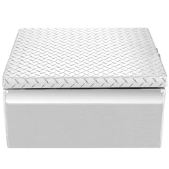 VEVOR Truck Bed Tool Box, Heavy Duty Aluminum Tool Box with Diamond Plate, Storage Toolbox Chest Organizer Supports up to 220 lbs, Ideal for Pickup, Truck Bed, RV, Trailer, 30.3 x 24 x 12.2 in, Silver