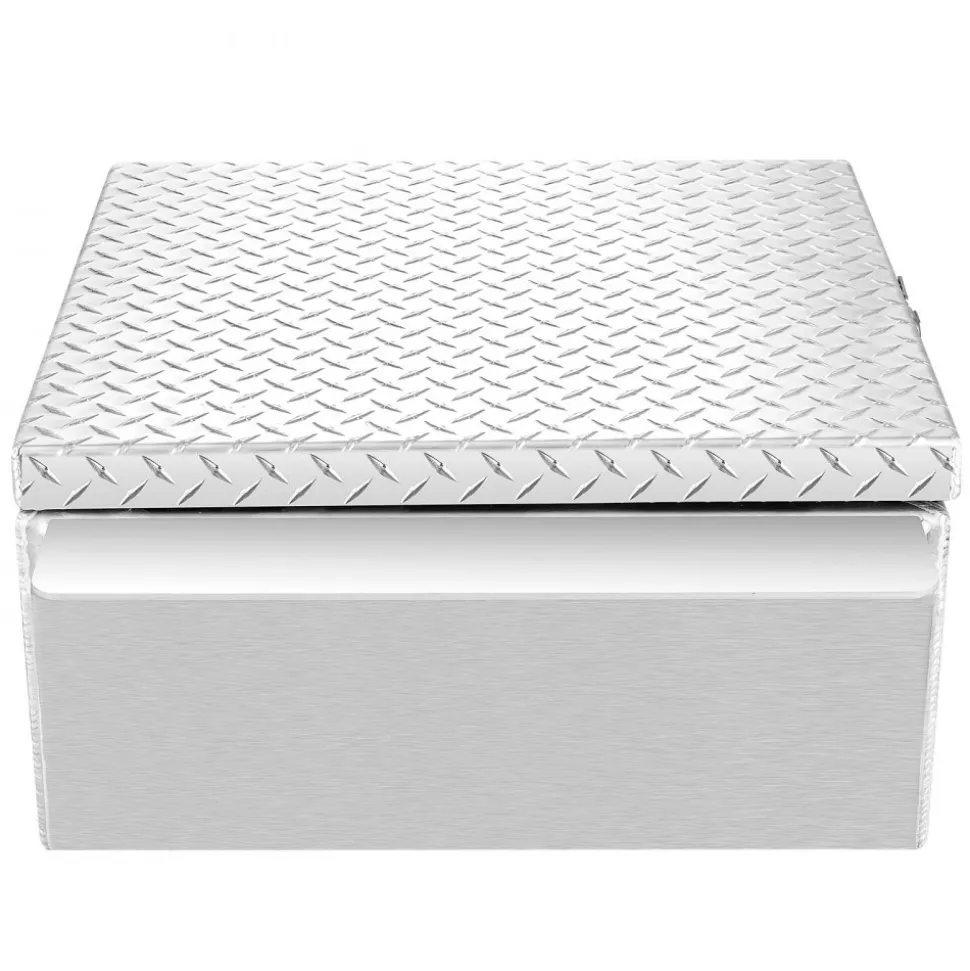 VEVOR Truck Bed Tool Box, Heavy Duty Aluminum Tool Box with Diamond Plate, Storage Toolbox Chest Organizer Supports up to 220 lbs, Ideal for Pickup, Truck Bed, RV, Trailer, 30.3 x 24 x 12.2 in, Silver