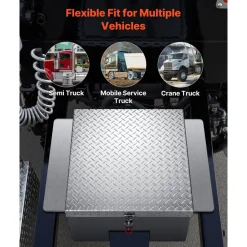 VEVOR Truck Bed Tool Box, Heavy Duty Aluminum Tool Box with Diamond Plate, Storage Toolbox Chest Organizer Supports up to 220 lbs, Ideal for Pickup, Truck Bed, RV, Trailer, 30.3 x 24 x 12.2 in, Silver