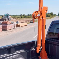 VEVOR Truck Crane, 1100 lbs Manual Pickup Truck Crane with Hand Winch, 360° Rotating Telescopic Boom, Premium Galvanized Steel, Foldable Pickup Bed Jib for Machine Lumber Attic Heavy Load Lifting