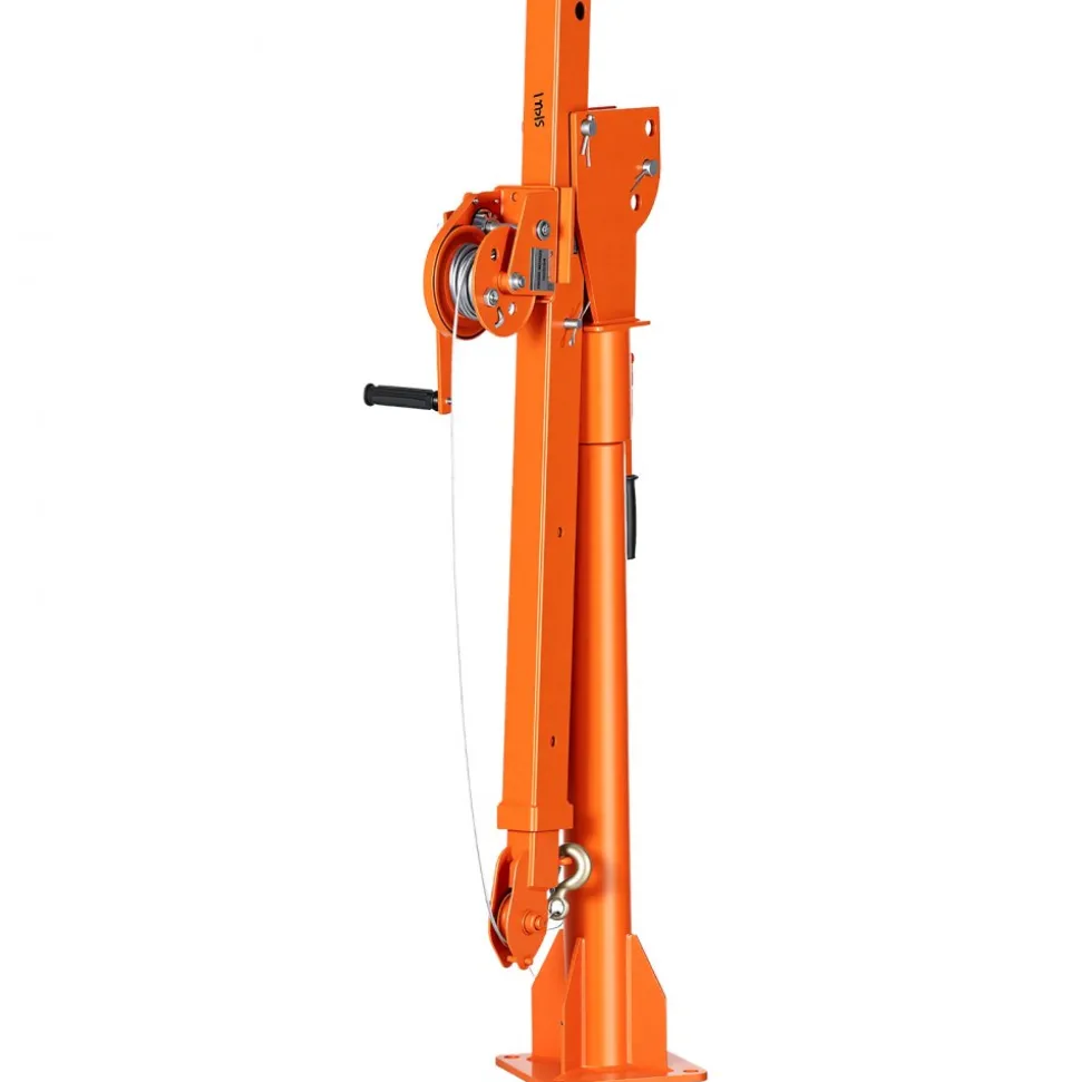 VEVOR Truck Crane, 1100 lbs Manual Pickup Truck Crane with Hand Winch, 360° Rotating Telescopic Boom, Premium Galvanized Steel, Foldable Pickup Bed Jib for Machine Lumber Attic Heavy Load Lifting
