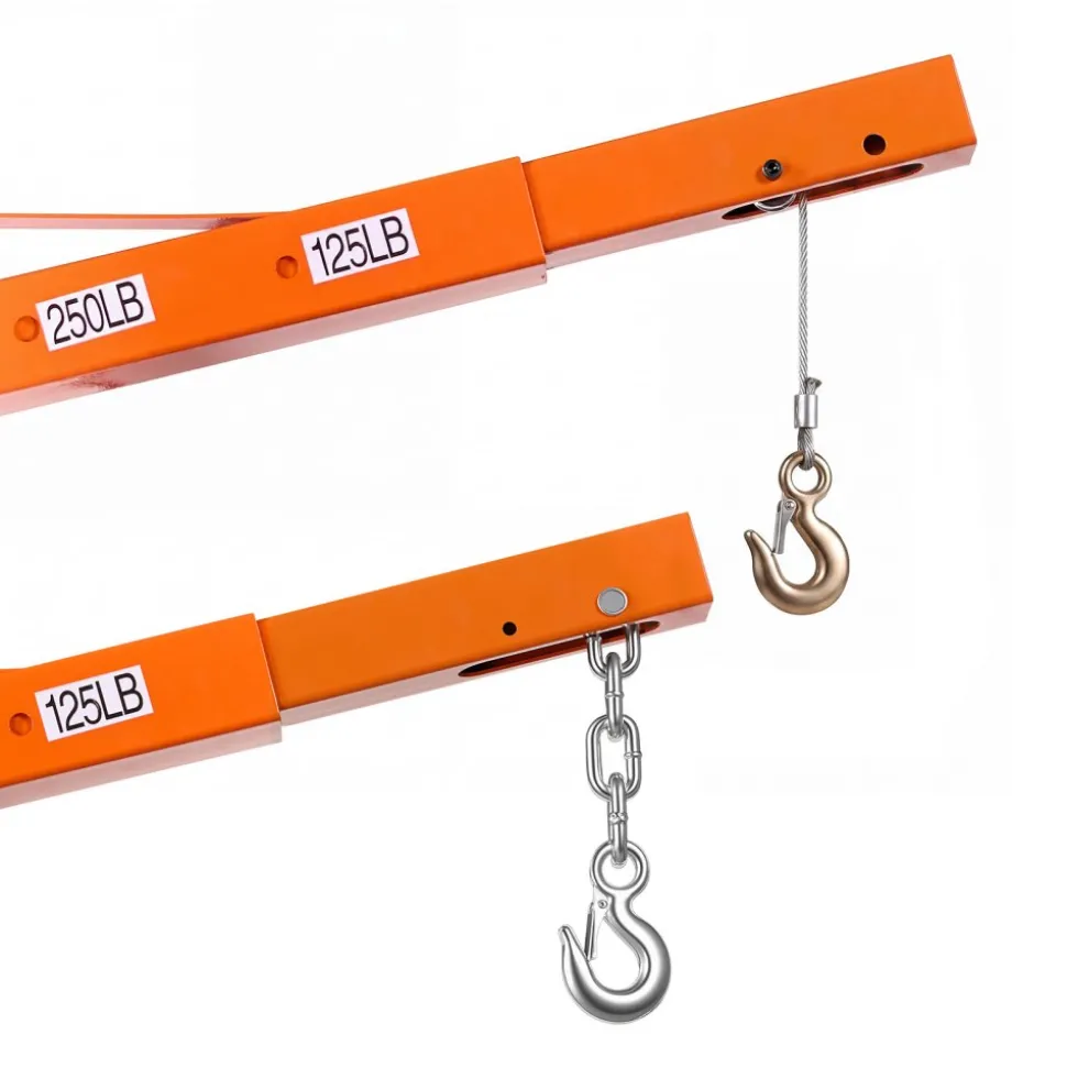 VEVOR Truck Crane, 500 lbs Pickup Hitch Crane Trailer Hitch Mounted with Manual Winch & Hydraulic Jack, 360° Rotating Telescopic Boom, Foldable Truck Bed Jib Hoist for Machine Lumber Equipment Lifting