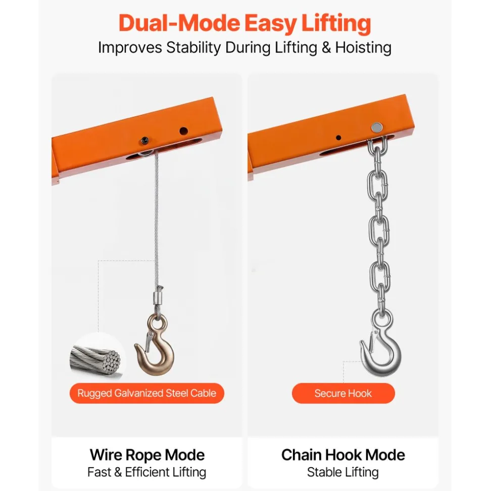 VEVOR Truck Crane, 500 lbs Pickup Hitch Crane Trailer Hitch Mounted with Manual Winch & Hydraulic Jack, 360° Rotating Telescopic Boom, Foldable Truck Bed Jib Hoist for Machine Lumber Equipment Lifting