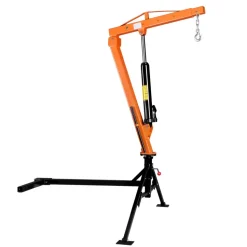 VEVOR Truck Crane, 1500 lbs Pickup Hitch Crane Trailer Hitch Mounted, Manual Hydraulic with 12T Hydraulic Jack, 360° Swivel Telescopic Boom, Foldable Truck Bed Jib for Machine Lumber Equipment Lifting