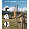 VEVOR Truck Hitch Game Hoist, 400 lbs Load Capacity, Hunting Deer Hoist with 2-inch Receiver, 360-Degree Swivel Shaft & Adjustable Height, Includes Gambrel Winch for Skinning & Cleaning Game