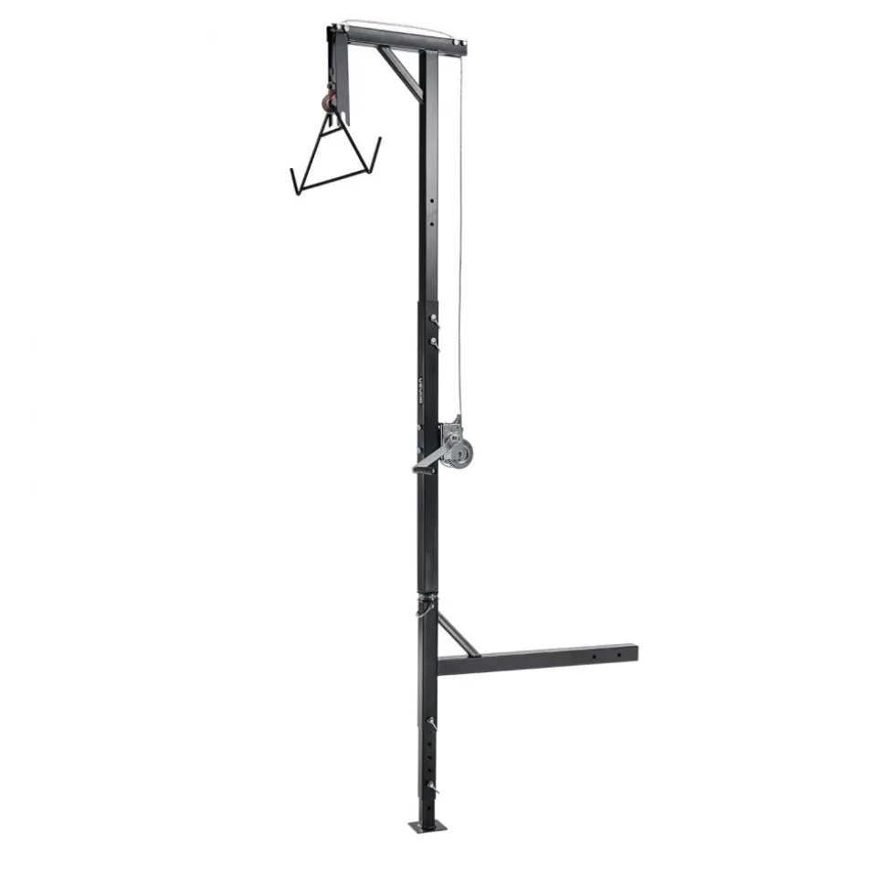 VEVOR Truck Hitch Game Hoist, 400 lbs Load Capacity, Hunting Deer Hoist with 2-inch Receiver, 360-Degree Swivel Shaft & Adjustable Height, Includes Gambrel Winch for Skinning & Cleaning Game