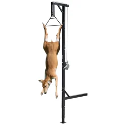 VEVOR Truck Hitch Game Hoist, 600 lbs Load Capacity, Hunting Deer Hoist with 2-inch Receiver, 360-Degree Swivel Shaft & Adjustable Height, Includes Gambrel Winch for Skinning & Cleaning Game
