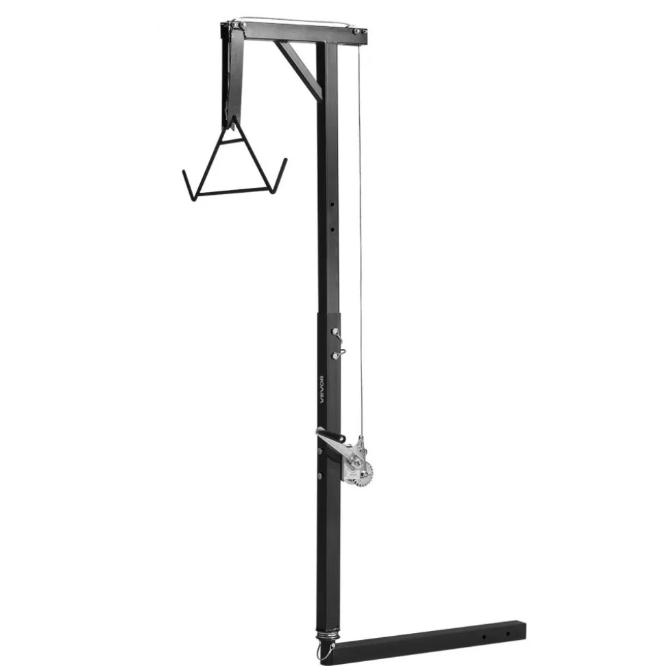 VEVOR Truck Hitch Game Hoist, 300 lbs Load Capacity, Hunting Deer Hoist with 2-inch Receiver, 360-Degree Swivel Shaft & Adjustable Height, Includes Gambrel Winch for Skinning & Cleaning Game