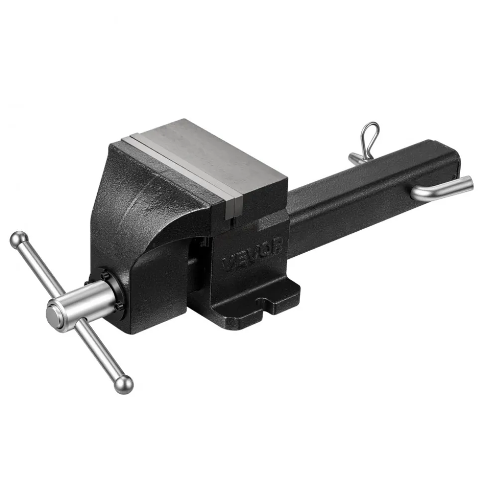 VEVOR Truck Hitch Vise, 6" Jaw Width, Heavy Duty Ductile Iron Bench Vise with Anvil, 1 Pair Magnetic Jaw Pads, Pin, 3.54" Throat Depth, 5.6" Max Jaw Opening, Multi-Purpose, for Truck Trailer Receiver