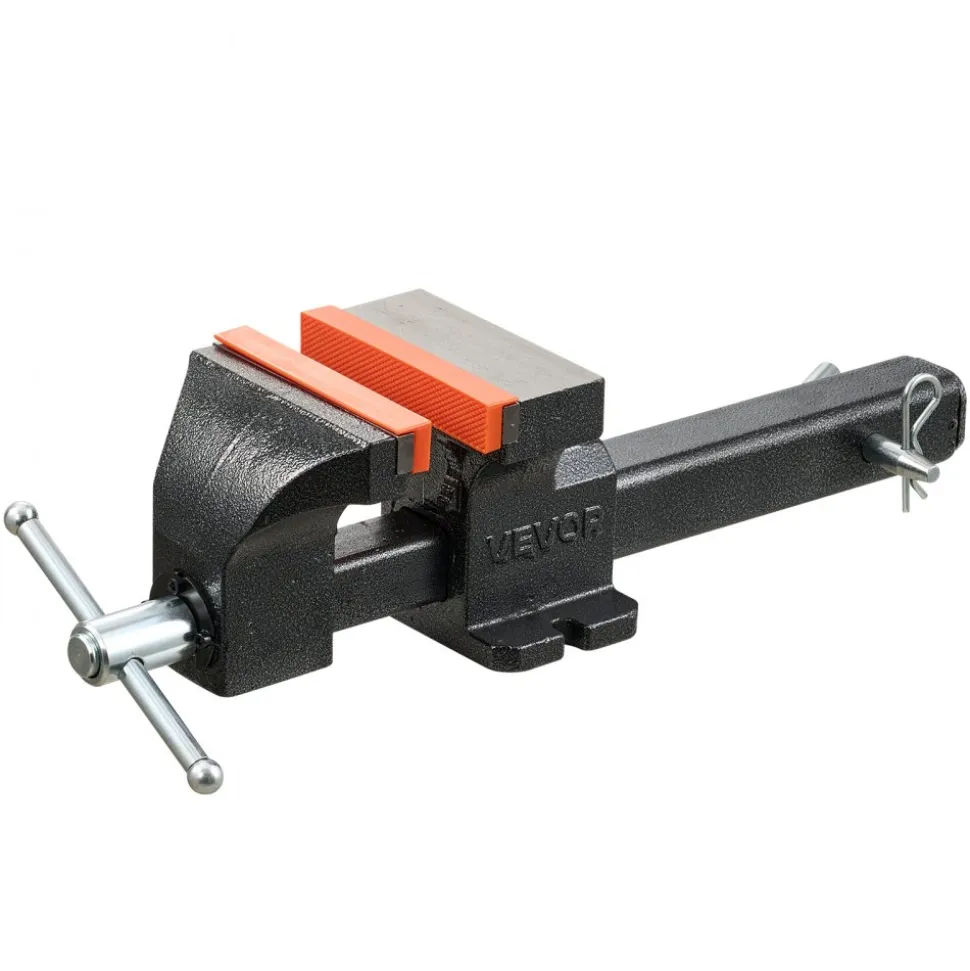 VEVOR Truck Hitch Vise, 6" Jaw Width, Heavy Duty Ductile Iron Bench Vise with Anvil, 1 Pair Magnetic Jaw Pads, Pin, 3.54" Throat Depth, 5.6" Max Jaw Opening, Multi-Purpose, for Truck Trailer Receiver