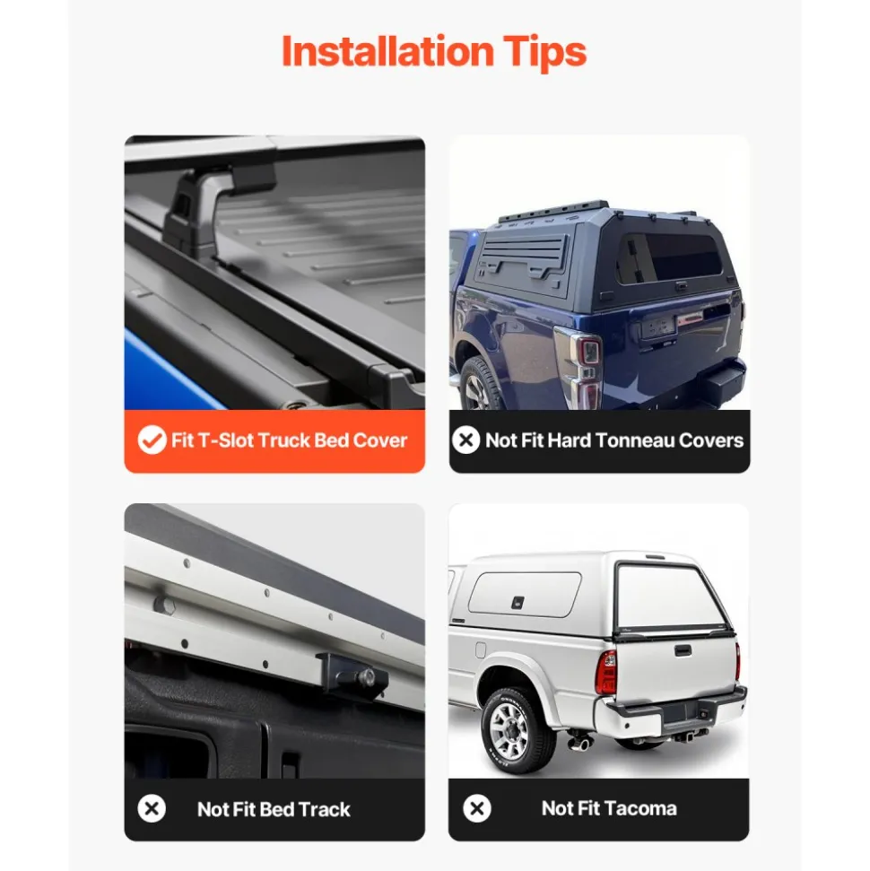 VEVOR Truck Ladder Rack, 21-31.5 in Height, Adjustable Non-Drilling Aluminum Cargo Rack with Sidebar, 800 lbs Static Capacity, Ideal for Canoes, Surfboards, Ladders, Lumber, Tents, and Large cargo