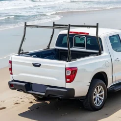 VEVOR Truck Ladder Rack, 49-73 in Width, Extendable Universal Cargo Rack, Heavy Duty Steel with 800 lbs Static Load Capacity, Ideal for Canoes, Surfboards, Ladders, Lumber, Tents, and Large Cargo