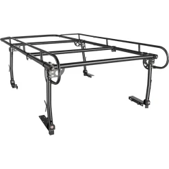 VEVOR Truck Ladder Rack 1500LBS Capacity Universal Over-Cab Trucks Bed Rack, 51.2"-75" Adjustable for Kayak Surfboard Lumber, Non-Drilling Installation, Heavy Duty Steel Support for Long Heavy Cargo