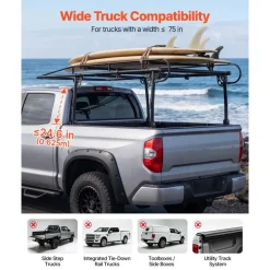 VEVOR Truck Ladder Rack 1500LBS Capacity Universal Over-Cab Trucks Bed Rack, 51.2