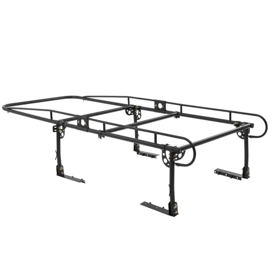 VEVOR Truck Ladder Rack, 1000 LBS / 454 KG Strong Capacity Truck Racks, Non-Drilling / Drilling Installation for Long or Heavy Cargo, 43.3-63 inch Adjustable Width for Kayak, Ladder, Surfboard, Lumber