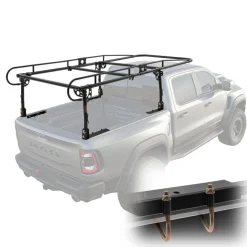 VEVOR Truck Ladder Rack, 1000 LBS / 454 KG Strong Capacity Truck Racks, Non-Drilling / Drilling Installation for Long or Heavy Cargo, 43.3-63 inch Adjustable Width for Kayak, Ladder, Surfboard, Lumber