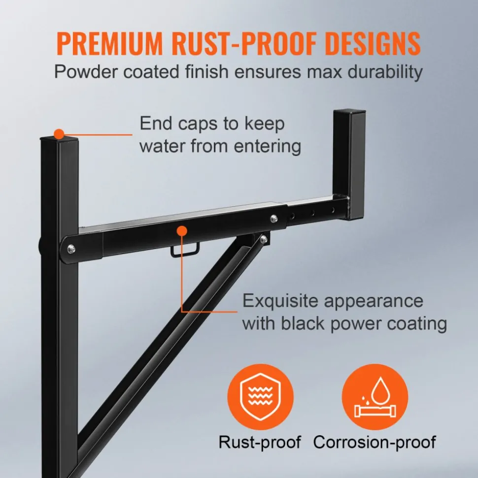 VEVOR Truck Rack, 19-34inch Extendable Truck Ladder Rack, 38.6"-43.6" Adjustable Height, 250 lbs Capacity Steel Ladder Rack for Truck, Heavy Duty Truck Bed Rack for Kayak, Surfboard, Lumber, Ladder