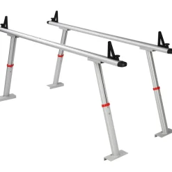 VEVOR Truck Rack, 800 lbs Capacity, 19-34in Adjustable Height, Aluminum Ladder Rack for Truck with 8 Non-Drilling C-clamps, Heavy Duty Truck Bed Rack Two-Bar Set for Kayak, Surfboard, Lumber, Ladder