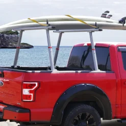 VEVOR Truck Rack, 800 lbs Capacity, 19-34in Adjustable Height, Aluminum Ladder Rack for Truck with 8 Non-Drilling C-clamps, Heavy Duty Truck Bed Rack Two-Bar Set for Kayak, Surfboard, Lumber, Ladder