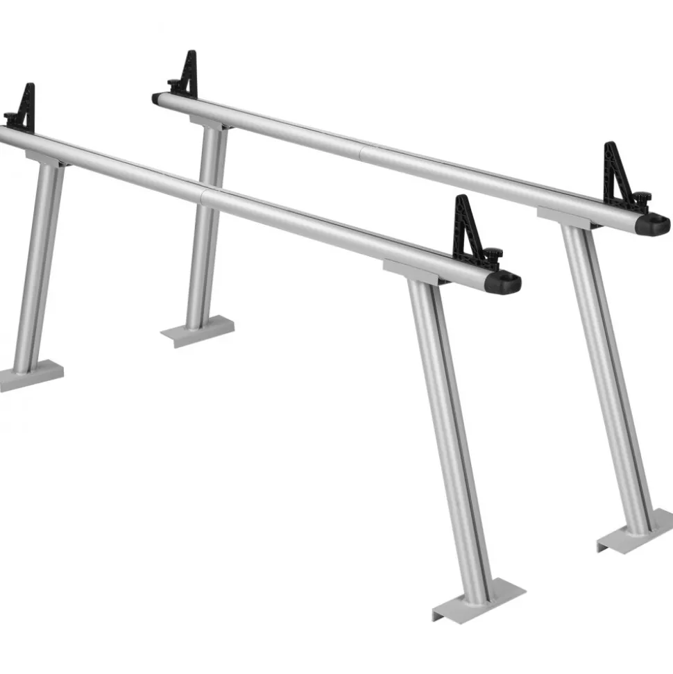 VEVOR Truck Rack, 800 lbs Capacity, 71"x32" Aluminum Ladder Rack for Truck with 8 Non-Drilling C-clamps, Heavy Duty Truck Bed Rack Two-Bar Set for Kayak, Surfboard, Lumber, Ladder