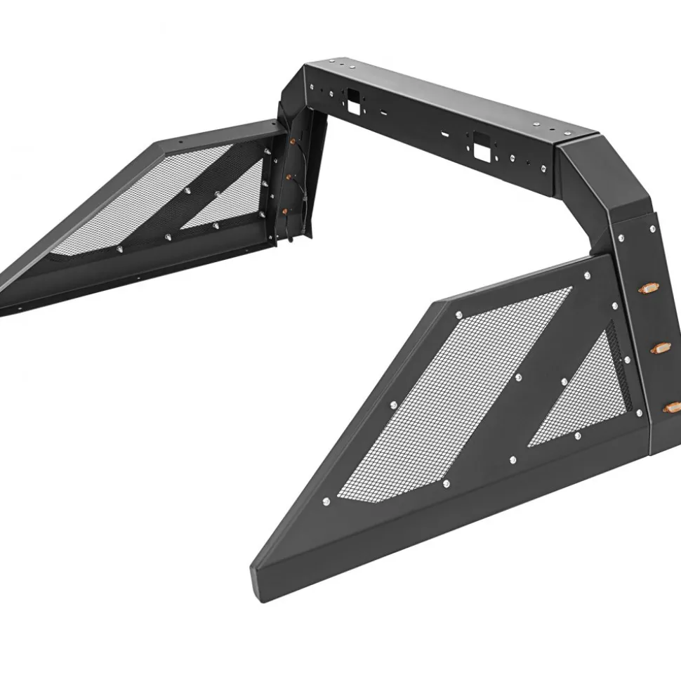 VEVOR Truck Roll Bar Chase Rack Adjustable with 6 Amber Auxiliary Side Marker Lamps, Universal Fit for Pickup Trucks