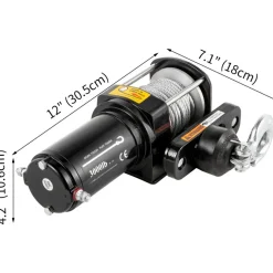 VEVOR Truck Winch 3,000LBS Electric Winch 10m Steel Cable 12V Power Winch Jeep Winch with Wireless Remote Control and Powerful Motor for UTV ATV & Jeep Truck and Wrangler Accessories in Car Lift