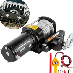 VEVOR Truck Winch 3,000LBS Electric Winch 10m Steel Cable 12V Power Winch Jeep Winch with Wireless Remote Control and Powerful Motor for UTV ATV & Jeep Truck and Wrangler Accessories in Car Lift