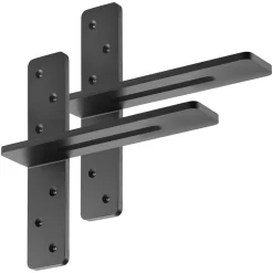 VEVOR T Shelf Brackets 2 Pcs, 200 lbs/90 kg Weight Capacity, 12x2.89x12 in / 304.8x73.5x304.8 mm, Solid Steel Heavy Duty Brackets for Shelves, Countertop Support Floating Bracket Hardware with Screws