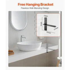 VEVOR T Shelf Brackets 2 Pcs, 200 lbs/90 kg Weight Capacity, 12x2.89x12 in / 304.8x73.5x304.8 mm, Solid Steel Heavy Duty Brackets for Shelves, Countertop Support Floating Bracket Hardware with Screws