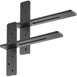 VEVOR T Shelf Brackets 2 Pcs, 200 lbs/90 kg Weight Capacity, 14x2.89x12 in / 355.6x73.5x304.8 mm, Solid Steel Heavy Duty Brackets for Shelves, Countertop Support Floating Bracket Hardware with Screws