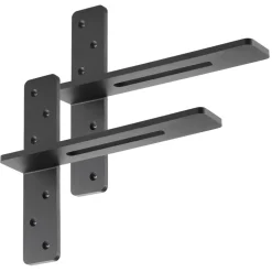 VEVOR T Shelf Brackets 2 Pcs, 200 lbs/90 kg Weight Capacity, 16x2.89x12 in / 406.4x73.5x304.8 mm, Solid Steel Heavy Duty Brackets for Shelves, Countertop Support Floating Bracket Hardware with Screws
