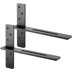 VEVOR T Shelf Brackets 2 Pcs, 200 lbs/90 kg Weight Capacity, 16x2.89x12 in / 406.4x73.5x304.8 mm, Solid Steel Heavy Duty Brackets for Shelves, Countertop Support Floating Bracket Hardware with Screws