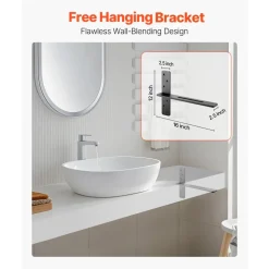 VEVOR T Shelf Brackets 2 Pcs, 200 lbs/90 kg Weight Capacity, 16x2.89x12 in / 406.4x73.5x304.8 mm, Solid Steel Heavy Duty Brackets for Shelves, Countertop Support Floating Bracket Hardware with Screws