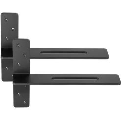 VEVOR T Shelf Brackets 2 Pcs, 200 lbs/90 kg Weight Capacity, 16x2.89x12 in / 406.4x73.5x304.8 mm, Solid Steel Heavy Duty Brackets for Shelves, Countertop Support Floating Bracket Hardware with Screws