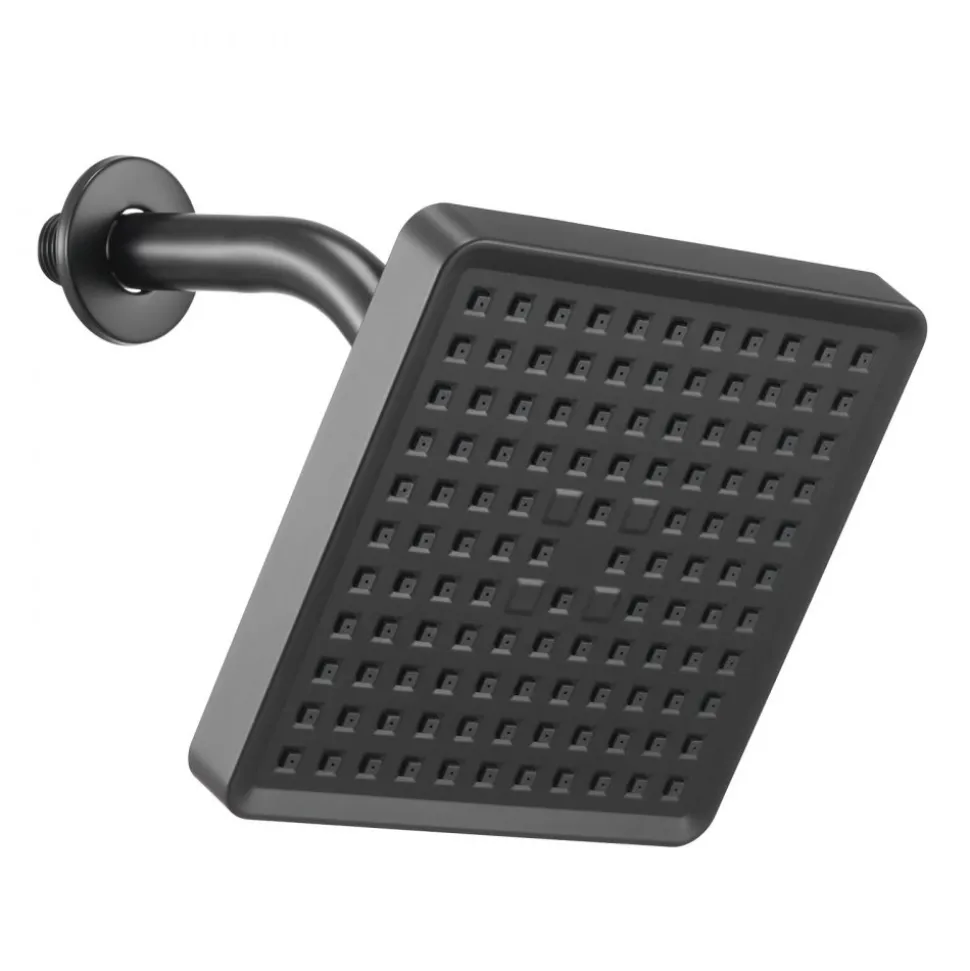 VEVOR Tub and Shower Faucet Set, Complete with 6-Inch Rainfall Shower Head and Bathtub Spout, Single-Spray Single-Handle Tub Trim Kit with 304 Stainless Steel Valve Trim for Bathrooms, Matte Black