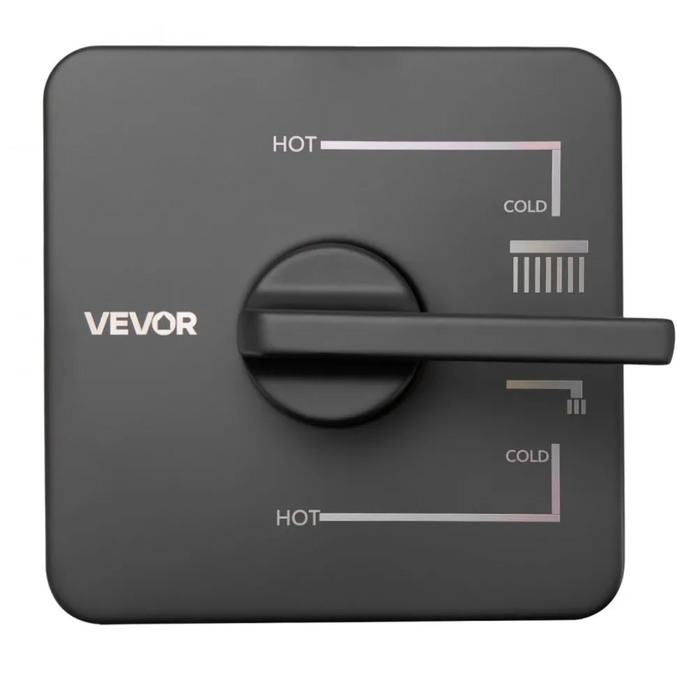 VEVOR Tub and Shower Faucet Set, Complete with 6-Inch Rainfall Shower Head and Bathtub Spout, Single-Spray Single-Handle Tub Trim Kit with 304 Stainless Steel Valve Trim for Bathrooms, Matte Black