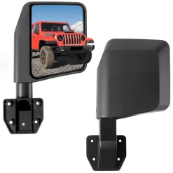 VEVOR Tube Door Side Mirrors, Compatible with Jeep Wrangler CJ7 YJ TJ JK JL/Gladiator JT/Cherokee XJ, DOT-Certified Side View Mirrors for Half Tubular Doors, Up/Down/Left/Right Adjustable, 1 Pair