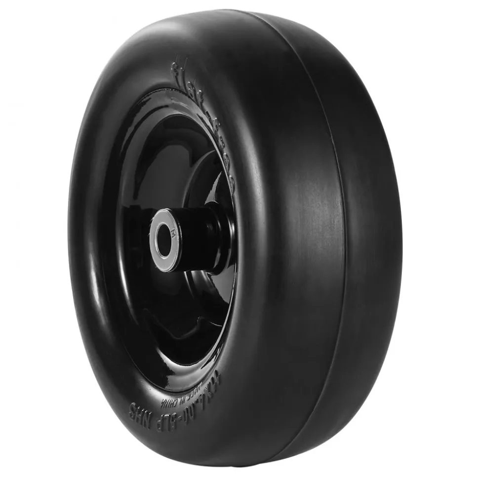 VEVOR Tubeless Mower Wheels, 11x4-5" Size, Pair of Flat-Free PU Tires on Rims, 3.4" Hub, 3/4" Bushing, Includes 20 Adapters, Suitable for Riding Mowers and Lawn Tractors